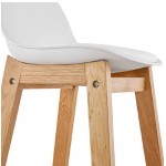 Tabouret de bar chaise de bar mi-hauteur design scandinave FLORENCE MINI (blanc)