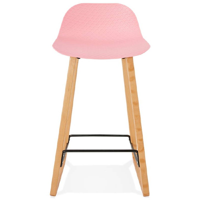 Tabouret de bar chaise de bar mi-hauteur scandinave SCARLETT MINI (rose poudré) - image 37485