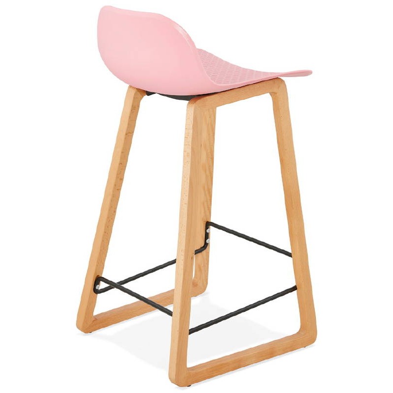 Tabouret de bar chaise de bar mi-hauteur scandinave SCARLETT MINI (rose poudré) - image 37487