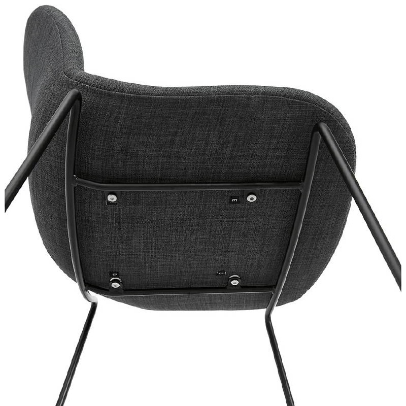 Tabouret de bar chaise de bar mi-hauteur design empilable DOLY MINI en tissu (gris foncé) - image 37573