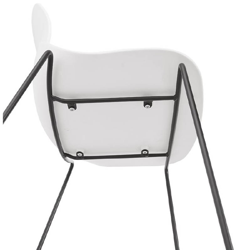 Tabouret de bar chaise de bar industriel mi-hauteur empilable JULIETTE MINI (blanc) - image 37614