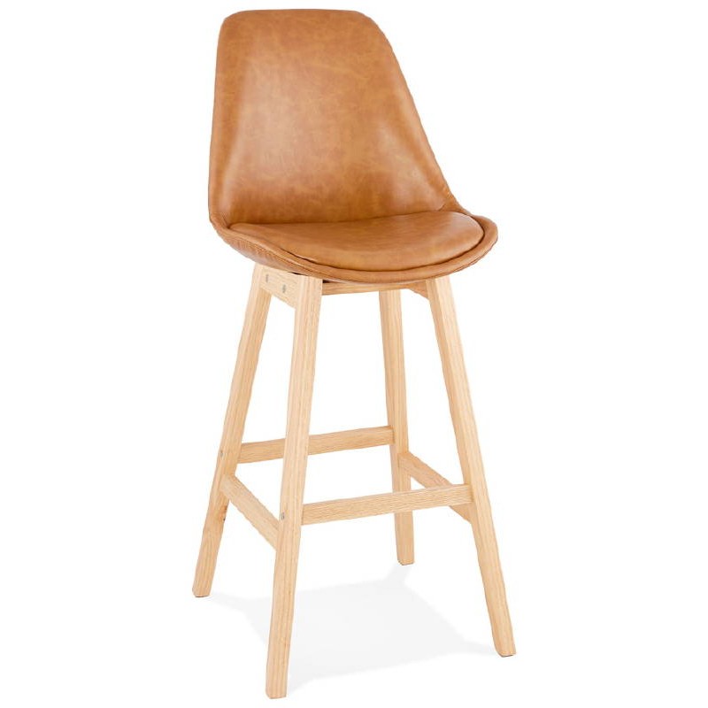 Tabouret de bar chaise de bar design DAIVY (marron clair) - image 37723
