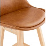 Tabouret de bar chaise de bar design DAIVY (marron clair)