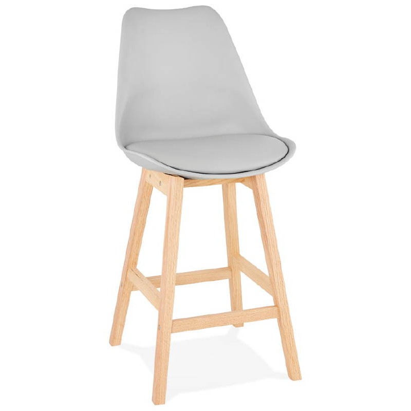 Tabouret de bar chaise de bar mi-hauteur design scandinave DYLAN MINI (gris clair) - image 37774