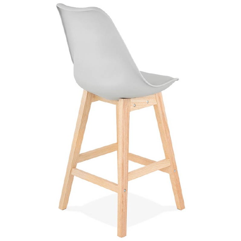 Tabouret de bar chaise de bar mi-hauteur design scandinave DYLAN MINI (gris clair) - image 37777