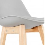 Tabouret de bar chaise de bar mi-hauteur design scandinave DYLAN MINI (gris clair)