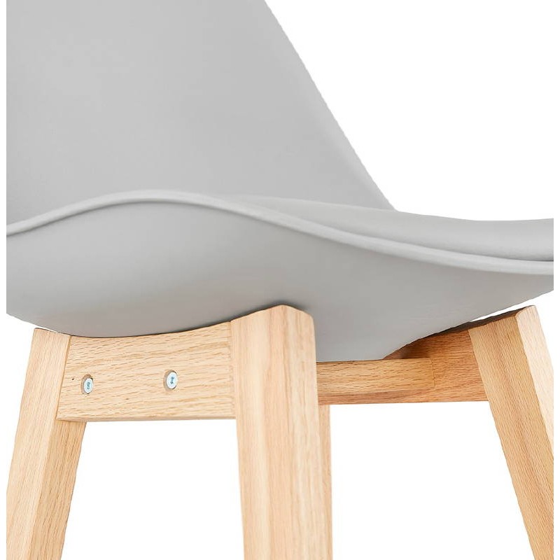 Tabouret de bar chaise de bar mi-hauteur design scandinave DYLAN MINI (gris clair) - image 37782