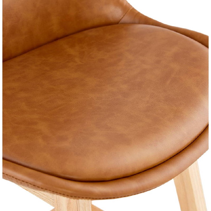 Tabouret de bar chaise de bar mi-hauteur design DAIVY MINI (marron clair) - image 37792