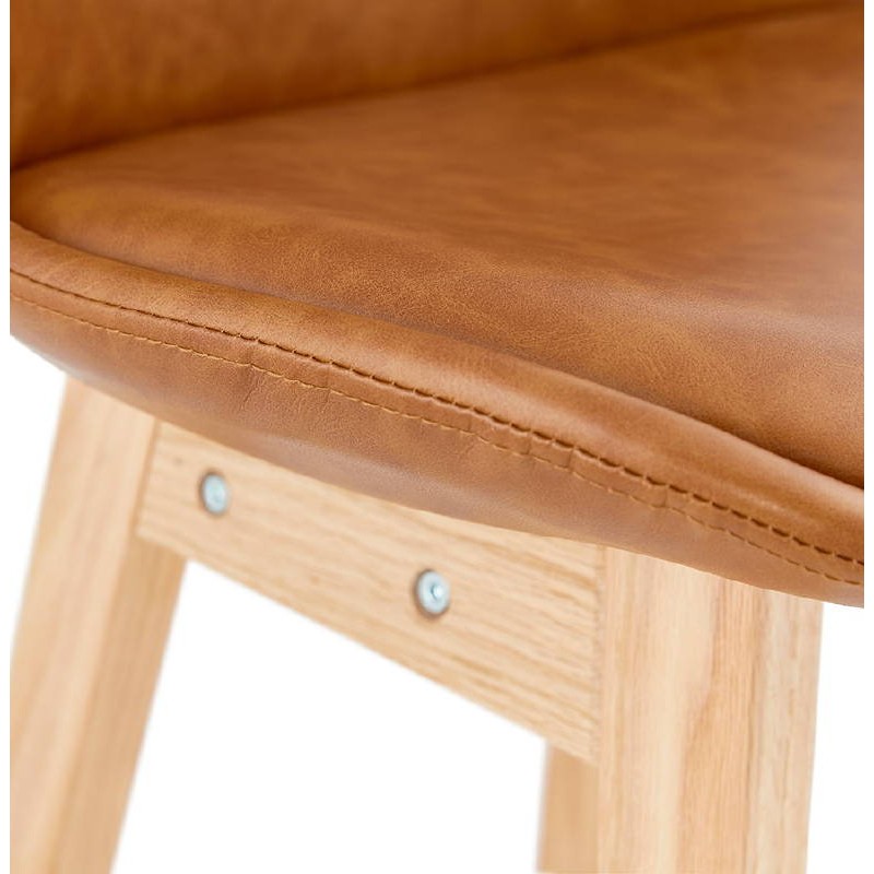 Tabouret de bar chaise de bar mi-hauteur design DAIVY MINI (marron clair) - image 37793