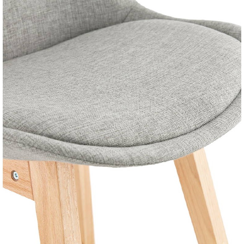 Tabouret de bar chaise de bar mi-hauteur design scandinave ILDA MINI en tissu (gris clair) - image 37805