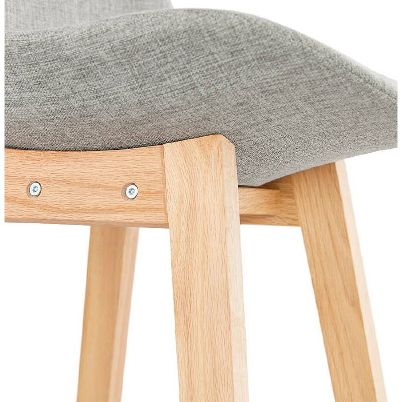 Tabouret de bar chaise de bar mi-hauteur design scandinave ILDA MINI en tissu (gris clair) - image 37808
