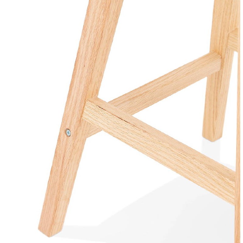 Tabouret de bar chaise de bar mi-hauteur design scandinave ILDA MINI en tissu (gris clair) - image 37810