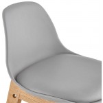Tabouret de bar chaise de bar mi-hauteur design scandinave FLORENCE MINI (gris clair)