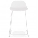 Tabouret de bar chaise de bar mi-hauteur design ULYSSE MINI pieds métal blanc (blanc)