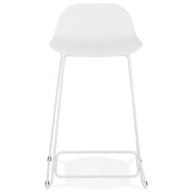 Tabouret de bar chaise de bar mi-hauteur design ULYSSE MINI pieds métal blanc (blanc) - image 37865