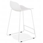 Tabouret de bar chaise de bar mi-hauteur design ULYSSE MINI pieds métal blanc (blanc)