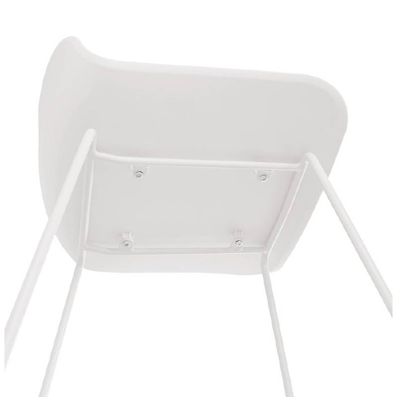 Tabouret de bar chaise de bar mi-hauteur design ULYSSE MINI pieds métal blanc (blanc) - image 37873