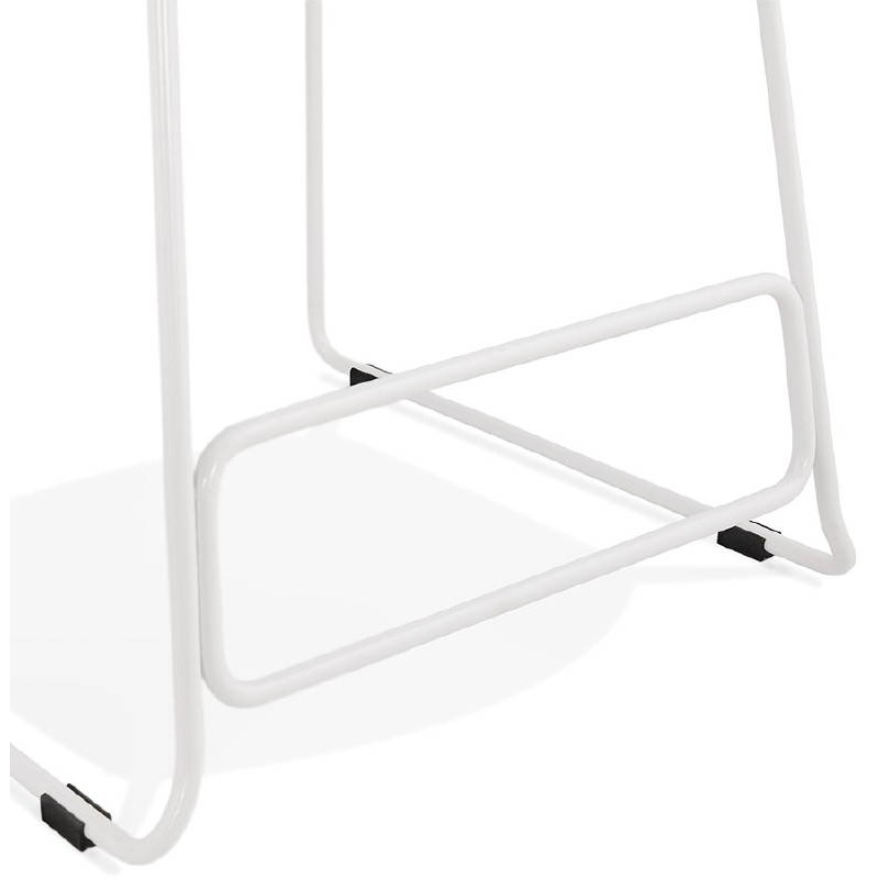 Tabouret de bar chaise de bar mi-hauteur design ULYSSE MINI pieds métal blanc (blanc) - image 37874