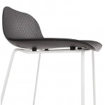 Tabouret de bar chaise de bar mi-hauteur design ULYSSE MINI pieds métal blanc (noir)