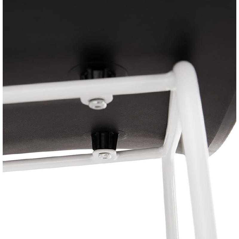 Bar taburete taburete de bar diseño media altura Ulises MINI pies (negro) blanco metal - image 37886