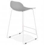 Bar stool barstool design mid-height Ulysses MINI feet white metal (light gray)