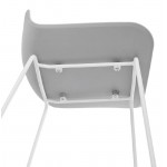 Bar taburete taburete de bar diseño media altura Ulises MINI pies metal blanco (gris claro)