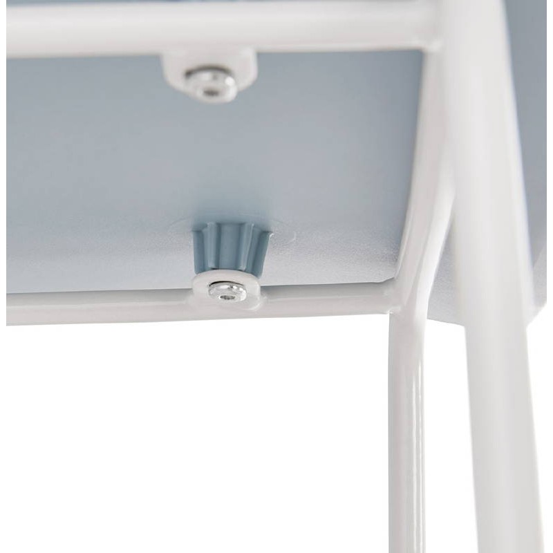 Tabouret de bar chaise de bar mi-hauteur design ULYSSE MINI pieds métal blanc (bleu ciel) - image 37910