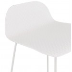 Tabouret de bar chaise de bar design ULYSSE pieds métal blanc (blanc)