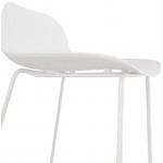 Tabouret de bar chaise de bar design ULYSSE pieds métal blanc (blanc)