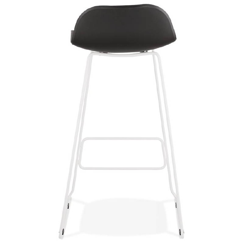 ULYSSE design bar chair barstool with white metal legs (black) - image 37946