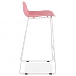 Bar taburete taburete de bar diseño Ulises pies blanco metal (polvo de color rosa)