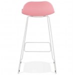 Bar taburete taburete de bar diseño Ulises pies blanco metal (polvo de color rosa)