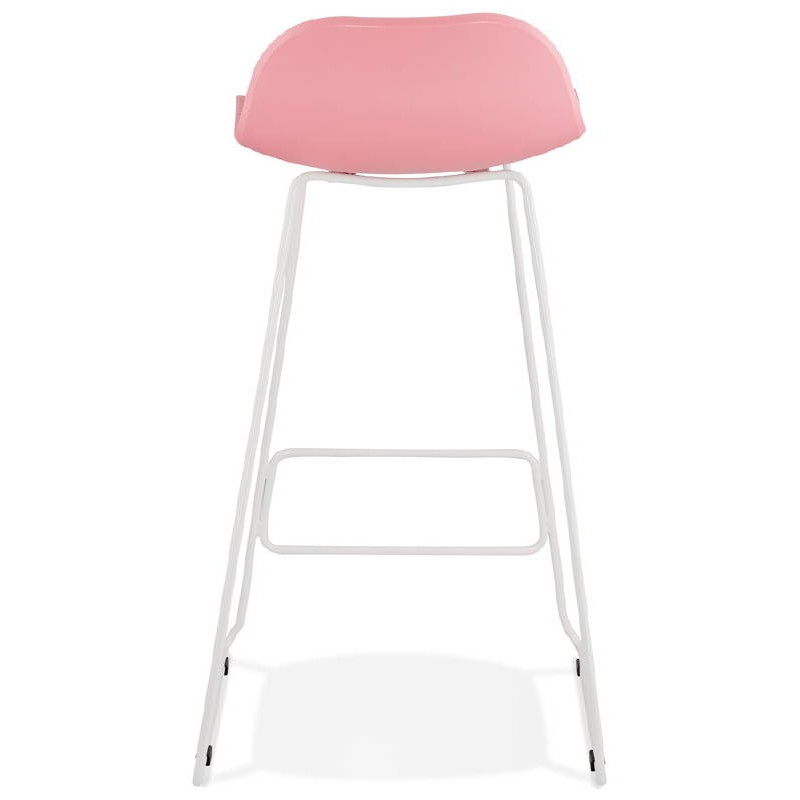 Bar taburete taburete de bar diseño Ulises pies blanco metal (polvo de color rosa) - image 37985