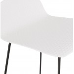 Tabouret de bar chaise de bar mi-hauteur design ULYSSE MINI pieds métal noir (blanc)