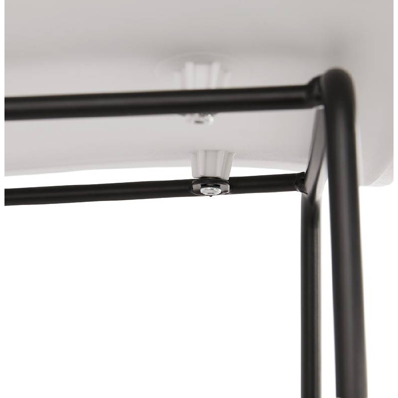 Tabouret de bar chaise de bar mi-hauteur design ULYSSE MINI pieds métal noir (blanc) - image 38003