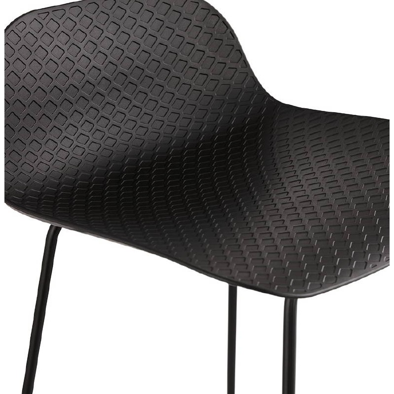 Tabouret de bar chaise de bar mi-hauteur design ULYSSE MINI pieds métal noir (noir) - image 38012