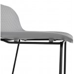 Tabouret de bar chaise de bar mi-hauteur design ULYSSE MINI pieds métal noir (gris clair)