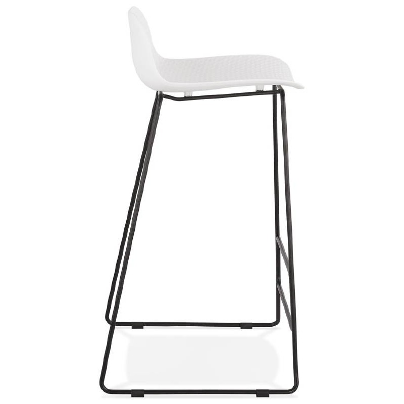 Tabouret de bar chaise de bar design ULYSSE pieds métal noir (blanc) - image 38058