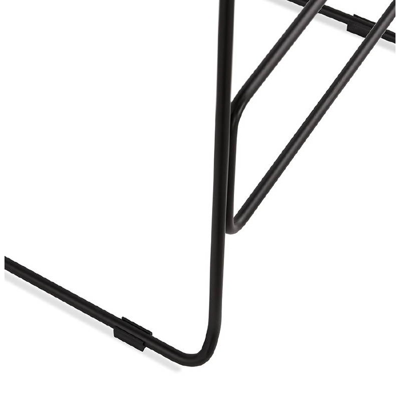 Tabouret de bar chaise de bar design ULYSSE pieds métal noir (blanc) - image 38068