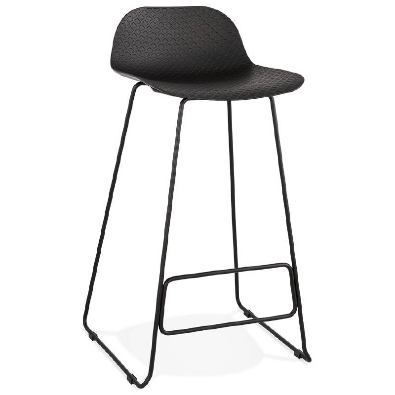 Tabouret de bar chaise de bar design ULYSSE pieds métal noir (noir) - image 38070