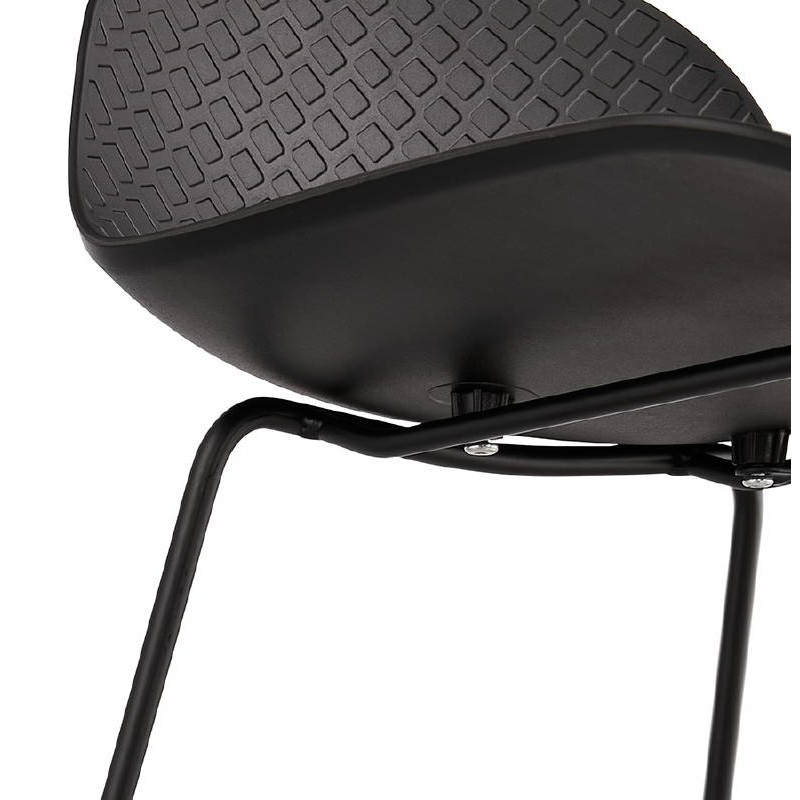 Tabouret de bar chaise de bar design ULYSSE pieds métal noir (noir) - image 38077