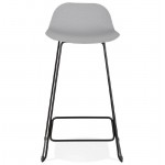 Tabouret de bar chaise de bar design ULYSSE pieds métal noir (gris clair)