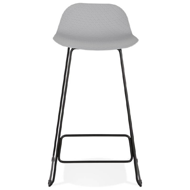 Tabouret de bar chaise de bar design ULYSSE pieds métal noir (gris clair) - image 38085