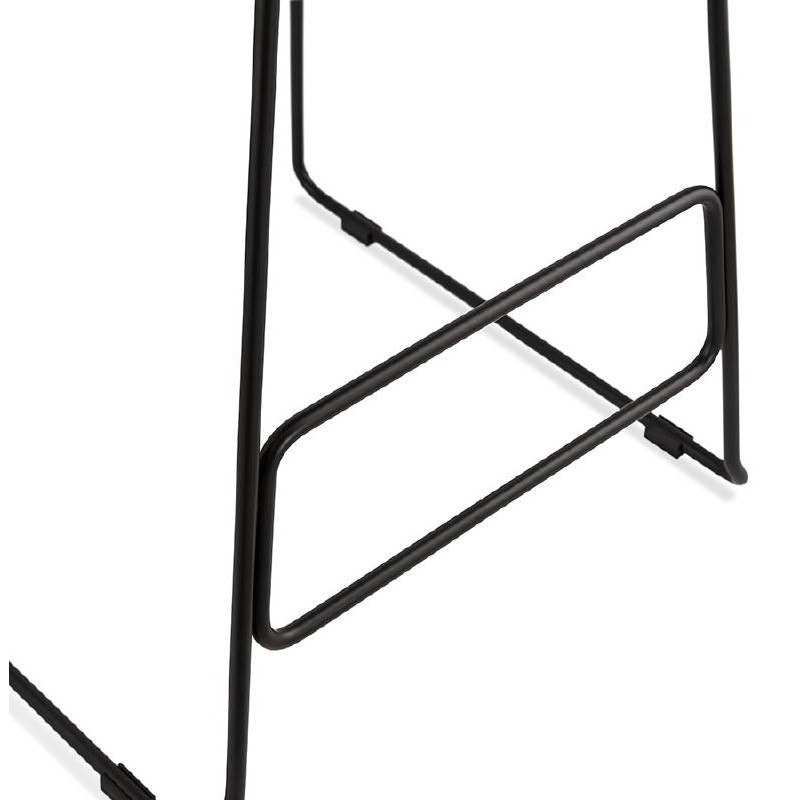 Tabouret de bar chaise de bar design ULYSSE pieds métal noir (gris clair) - image 38094