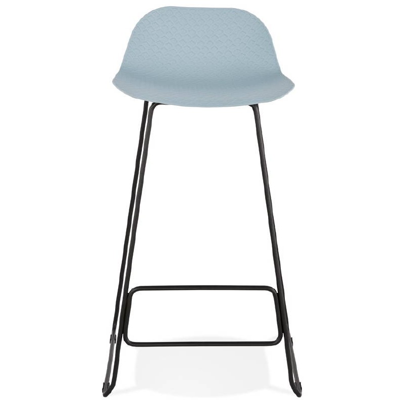Tabouret de bar chaise de bar design ULYSSE pieds métal noir (bleu ciel) - image 38098