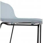Tabouret de bar chaise de bar design ULYSSE pieds métal noir (bleu ciel)