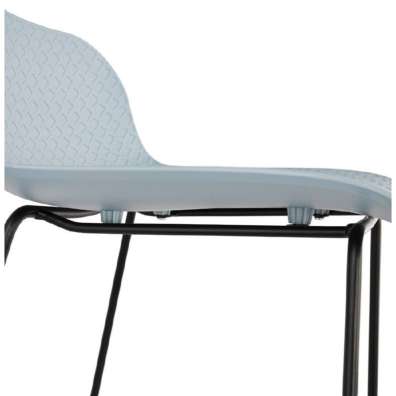 Tabouret de bar chaise de bar design ULYSSE pieds métal noir (bleu ciel) - image 38103