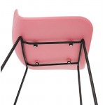 Bar taburete taburete de bar diseño metal de pies negro Ulises (polvo rosado)