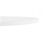 Table haute mange-debout design LUCIE en bois pieds métal blanc (Ø 90 cm) (blanc)