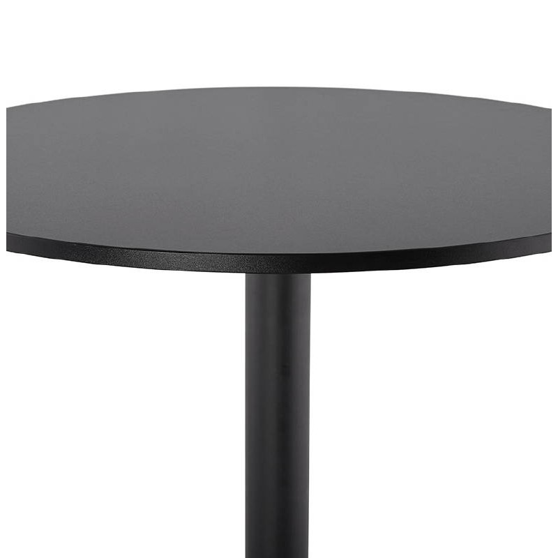 Table haute mange-debout design LUCIE en bois pieds métal noir (Ø 90 cm) (noir) - image 38281